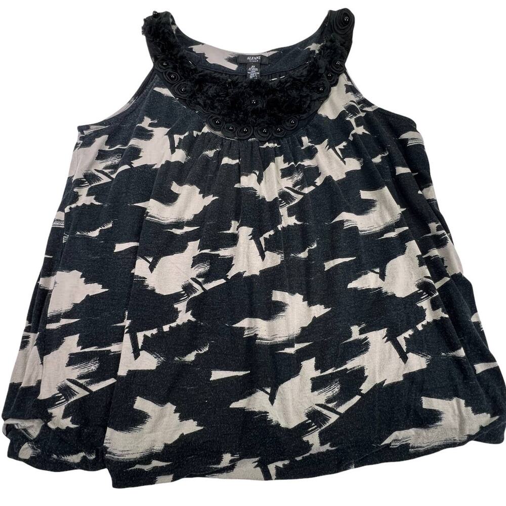 Alfani Embellished Neckline Sleeveless Balloon Bubble Hem Tank Top Blouse 2X